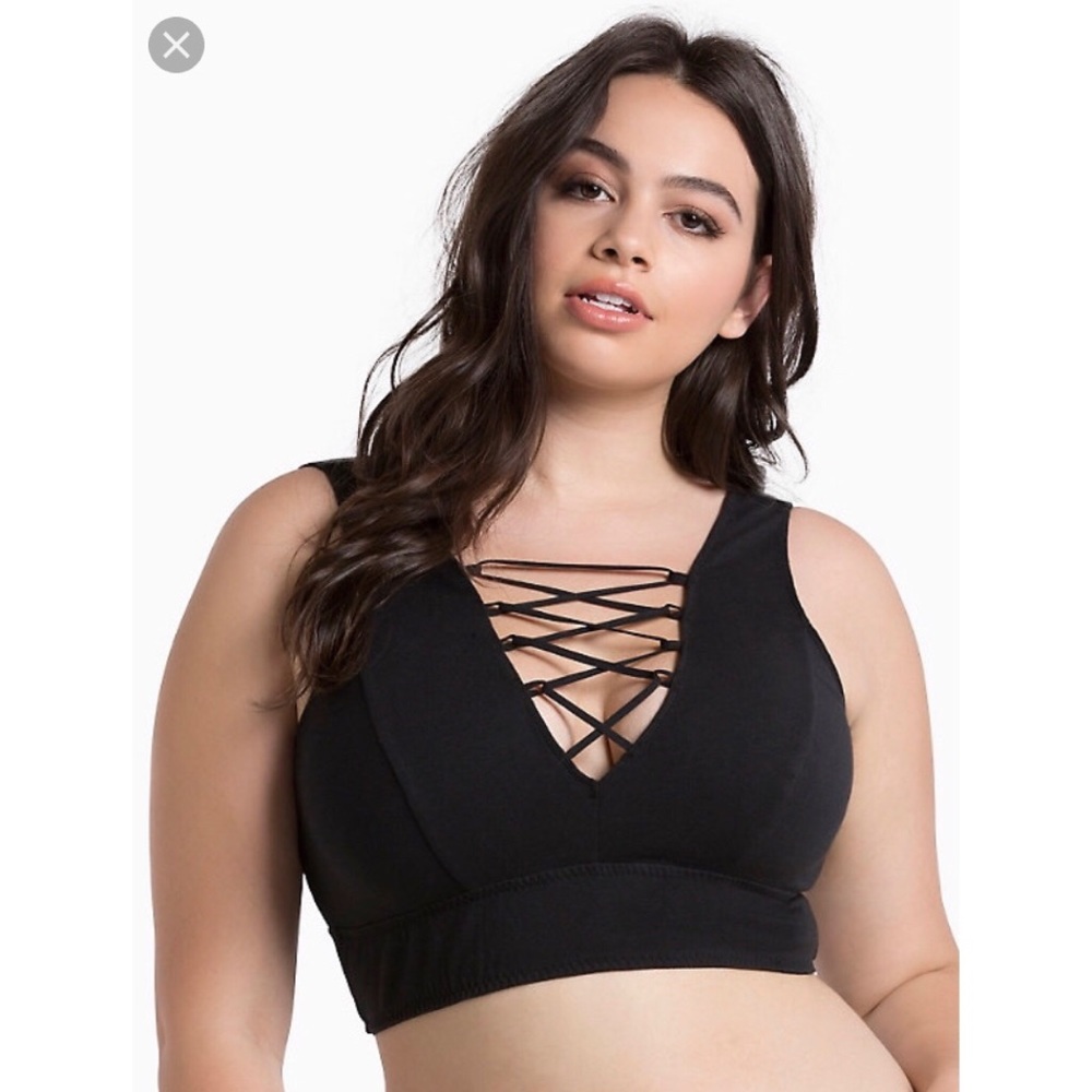 Torrid Black lace-up bralette
